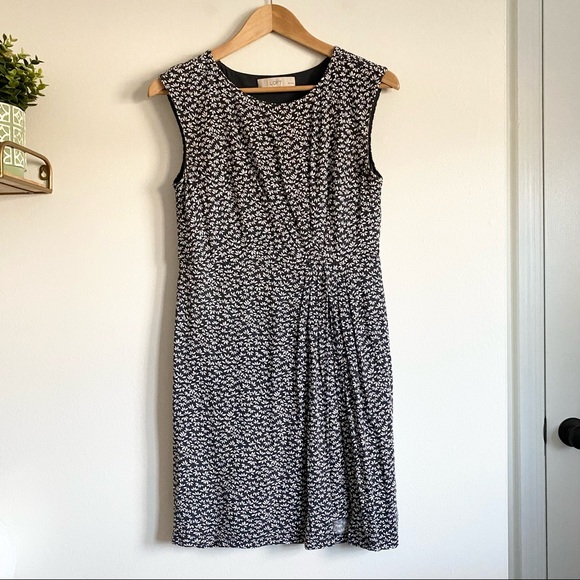 LOFT Petite Floral Sleeveless Mini Dress Olive Green - Picture 1 of 6